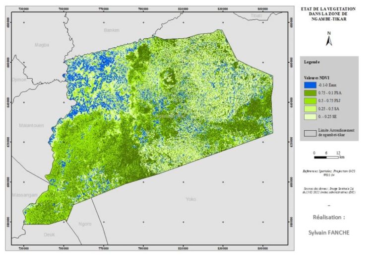 Caractérisation des niveaux de végétation par le NDVI dans l’arrondissement de ngambe – tikar